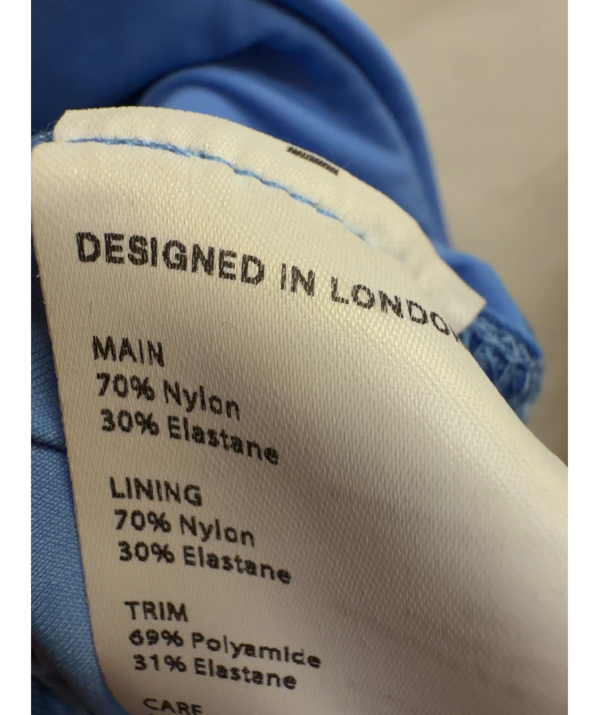 Vaara Blue Colour, size UK S — label