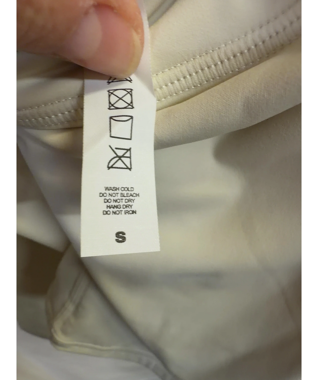 Another Version Cream 2-piece Second Skin Tee Cream Activewear Set, size UK S — fabric detail