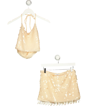 Outcast Cream And Beige Sequins Co-ord UK XS