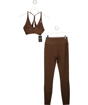 Gymshark Brown 2-piece Activewear Set UK S