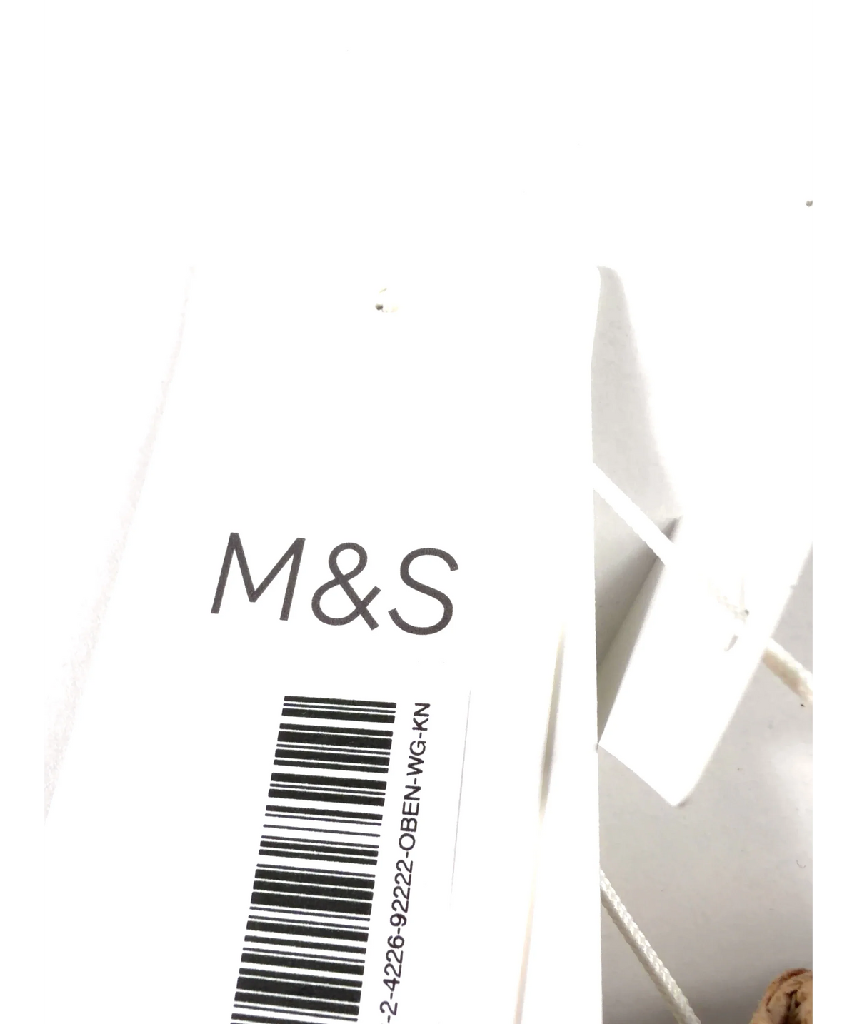 Marks and Spencer Beige open-weave straw tote bag — label