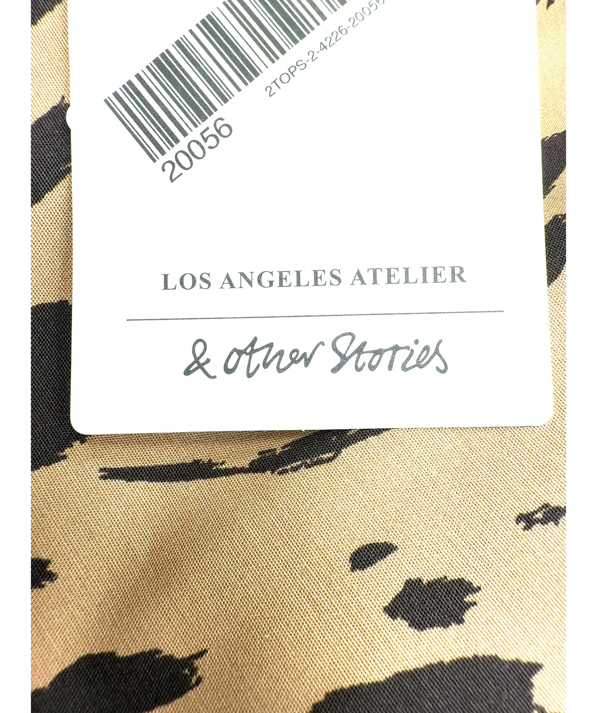 & OTHER STORIES Beige Los Angeles Atelier Draped Animal Print Crop Top, size UK 8 — detail
