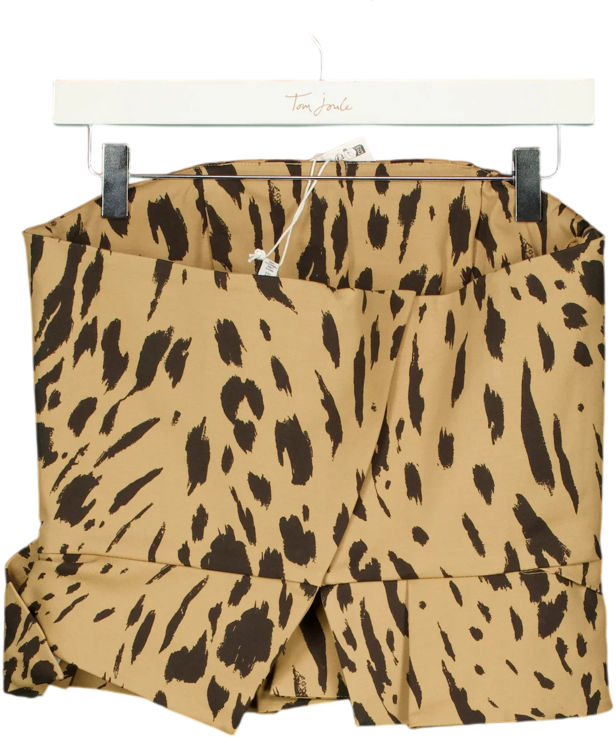& OTHER STORIES Beige Los Angeles Atelier Draped Animal Print Crop Top, size UK 8 — back