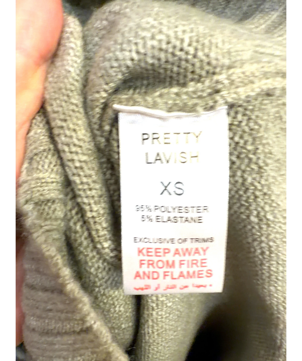 PRETTY LAVISH Green Renee Chunky Knit Midaxi Dress, size UK XS — label