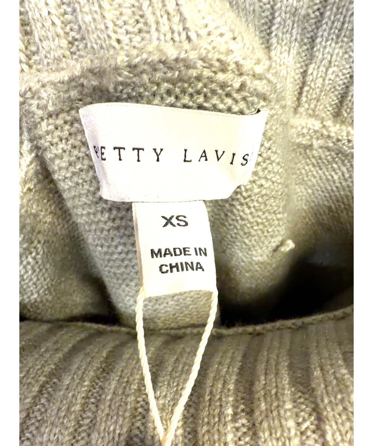 PRETTY LAVISH Green Renee Chunky Knit Midaxi Dress, size UK XS — care label