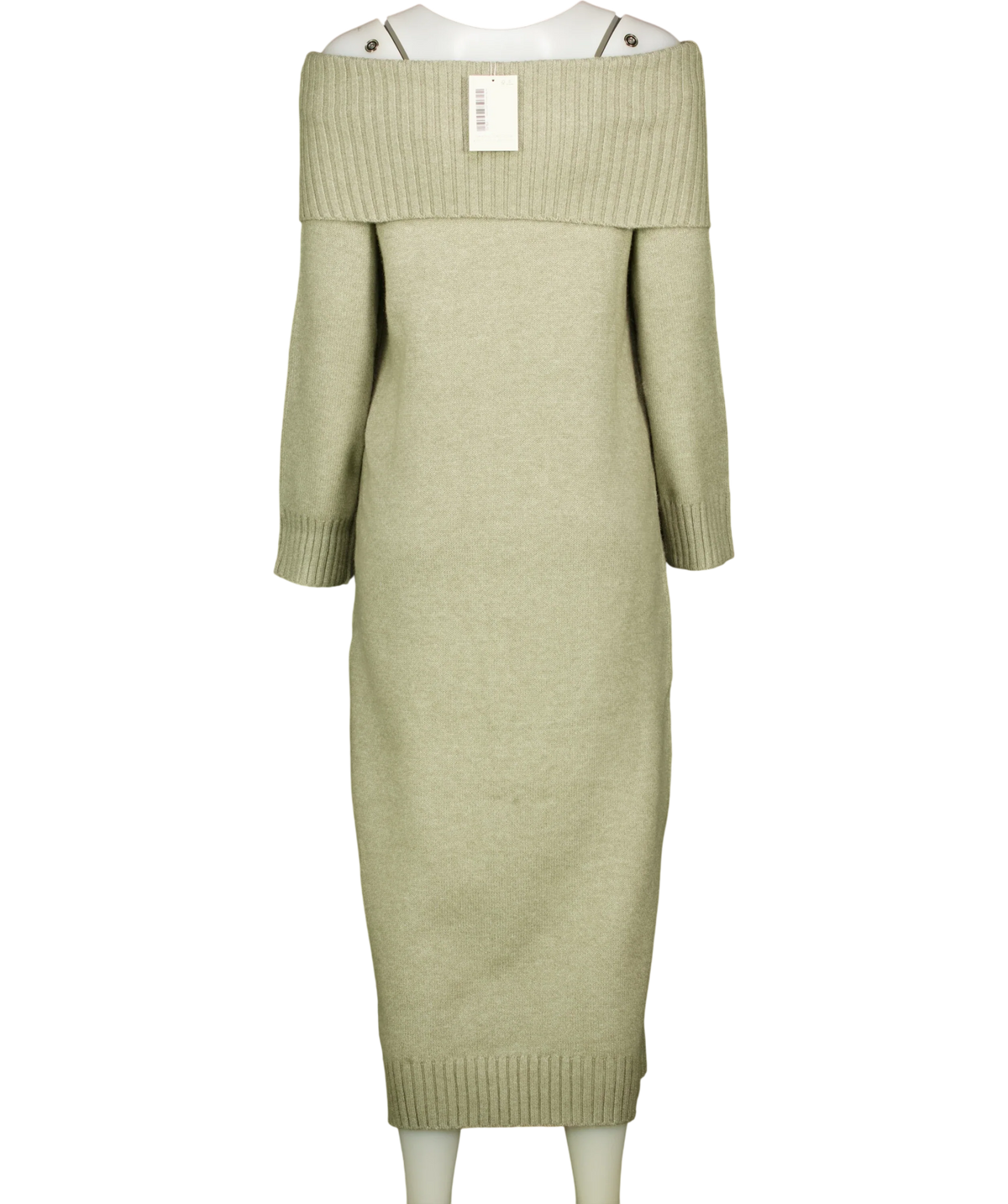 PRETTY LAVISH Green Renee Chunky Knit Midaxi Dress, size UK XS — back