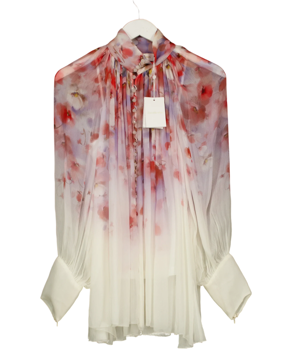 Zimmermann Multicoloured CRUSH SMOCK BLOUSE, size UK 10 — front