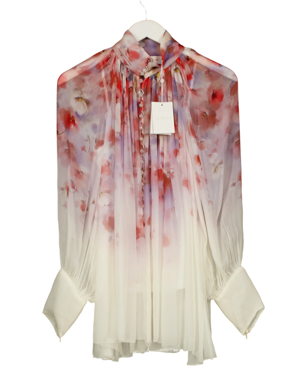 Zimmermann Multicoloured CRUSH SMOCK BLOUSE, size UK 10 — front