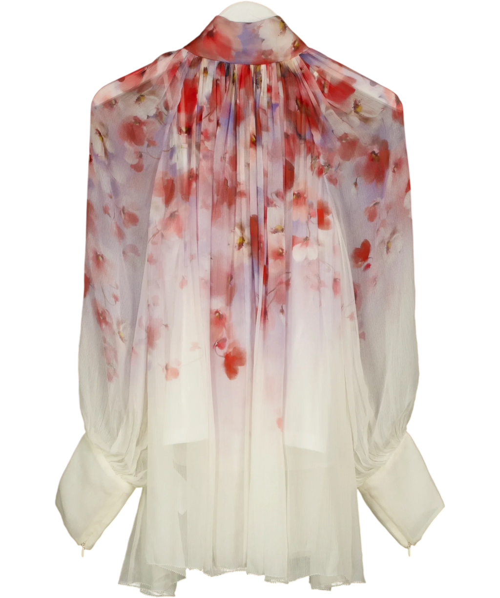 Zimmermann Multicoloured CRUSH SMOCK BLOUSE, size UK 10 — back