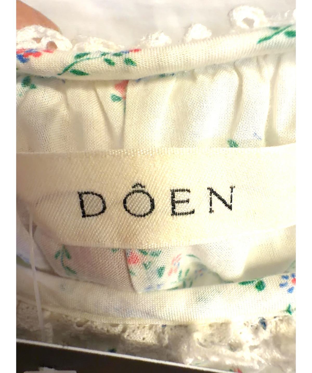 DOEN White Brigide Dress, size UK S — detail