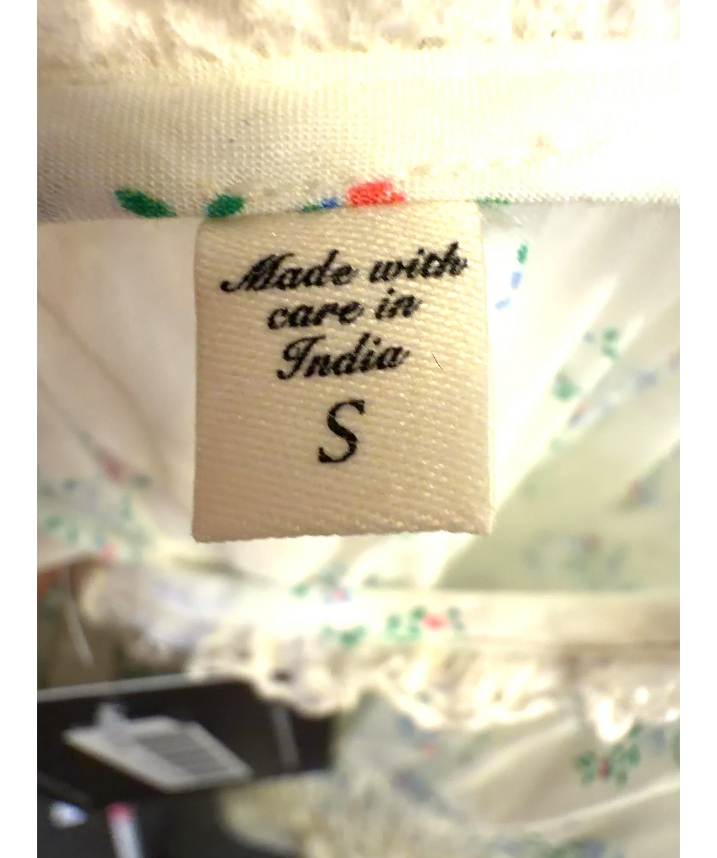 DOEN White Brigide Dress, size UK S — care label