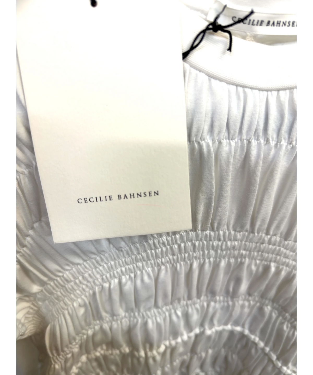 Cecilie Bahnsen White OASIS TOP, size UK M — detail