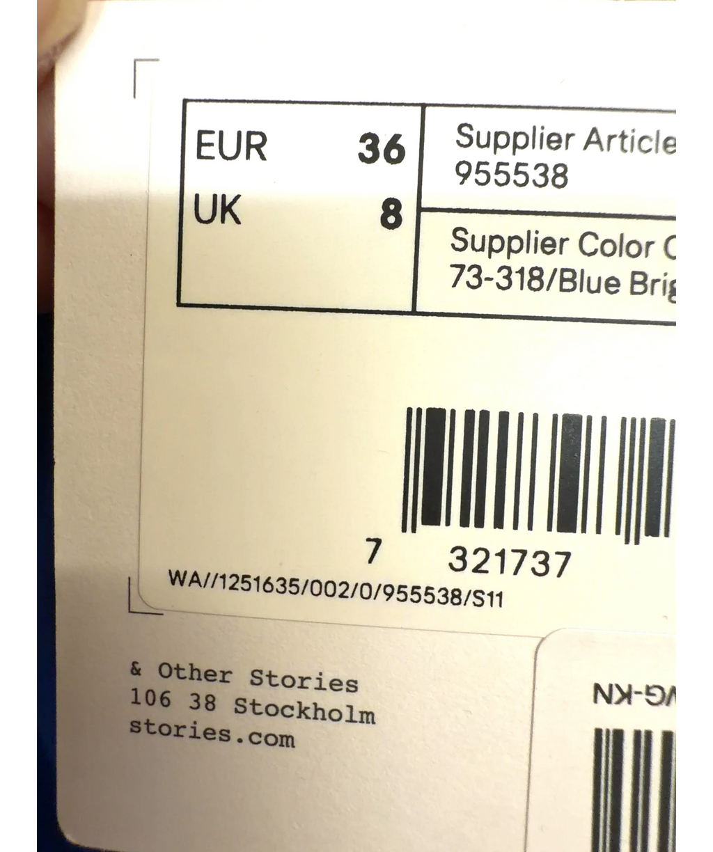 & OTHER STORIES Blue Turtleneck Pleated Mini Dress, size UK 8 — label