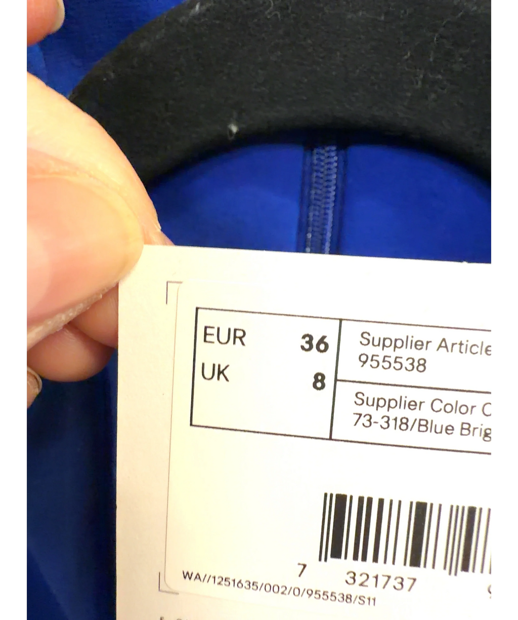 & OTHER STORIES Blue Turtleneck Pleated Mini Dress, size UK 8 — care label
