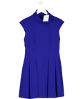 & OTHER STORIES Blue Turtleneck Pleated Mini Dress, size UK 8 — front