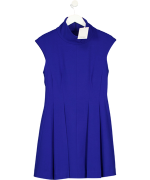 & Other Stories Turtleneck Pleated Mini Dress Blue UK 8