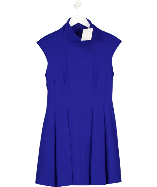 & OTHER STORIES Blue Turtleneck Pleated Mini Dress, size UK 8 — front