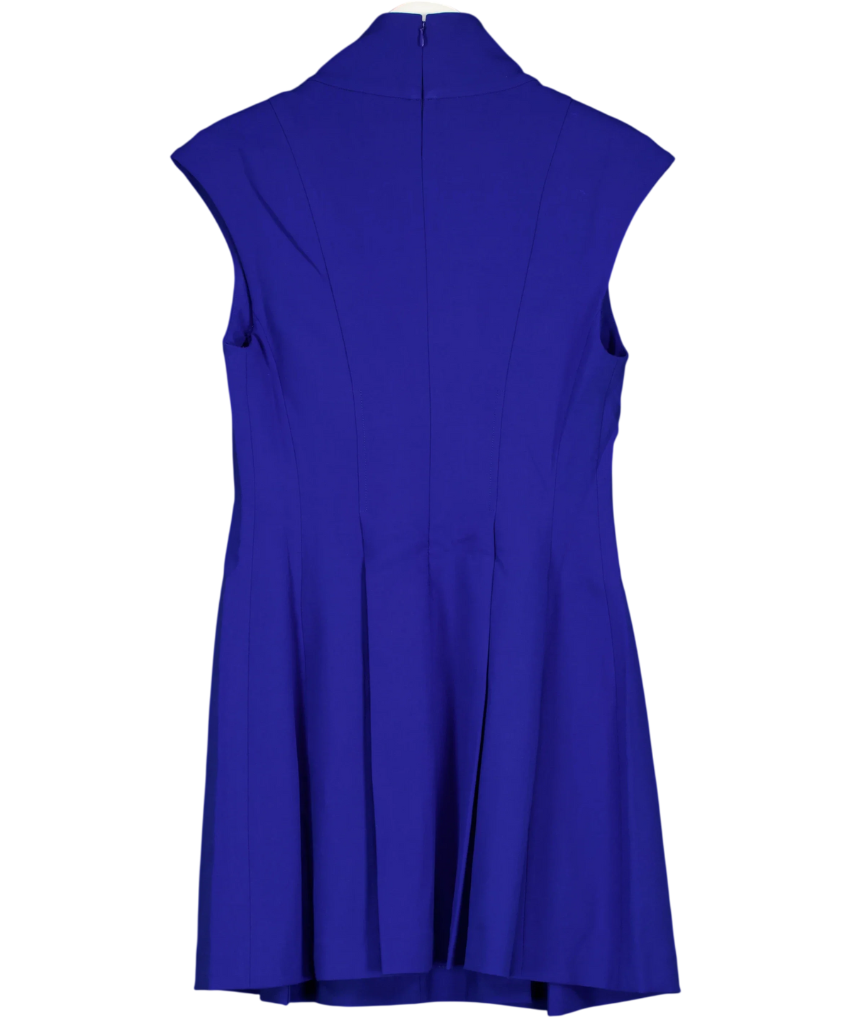 & OTHER STORIES Blue Turtleneck Pleated Mini Dress, size UK 8 — back