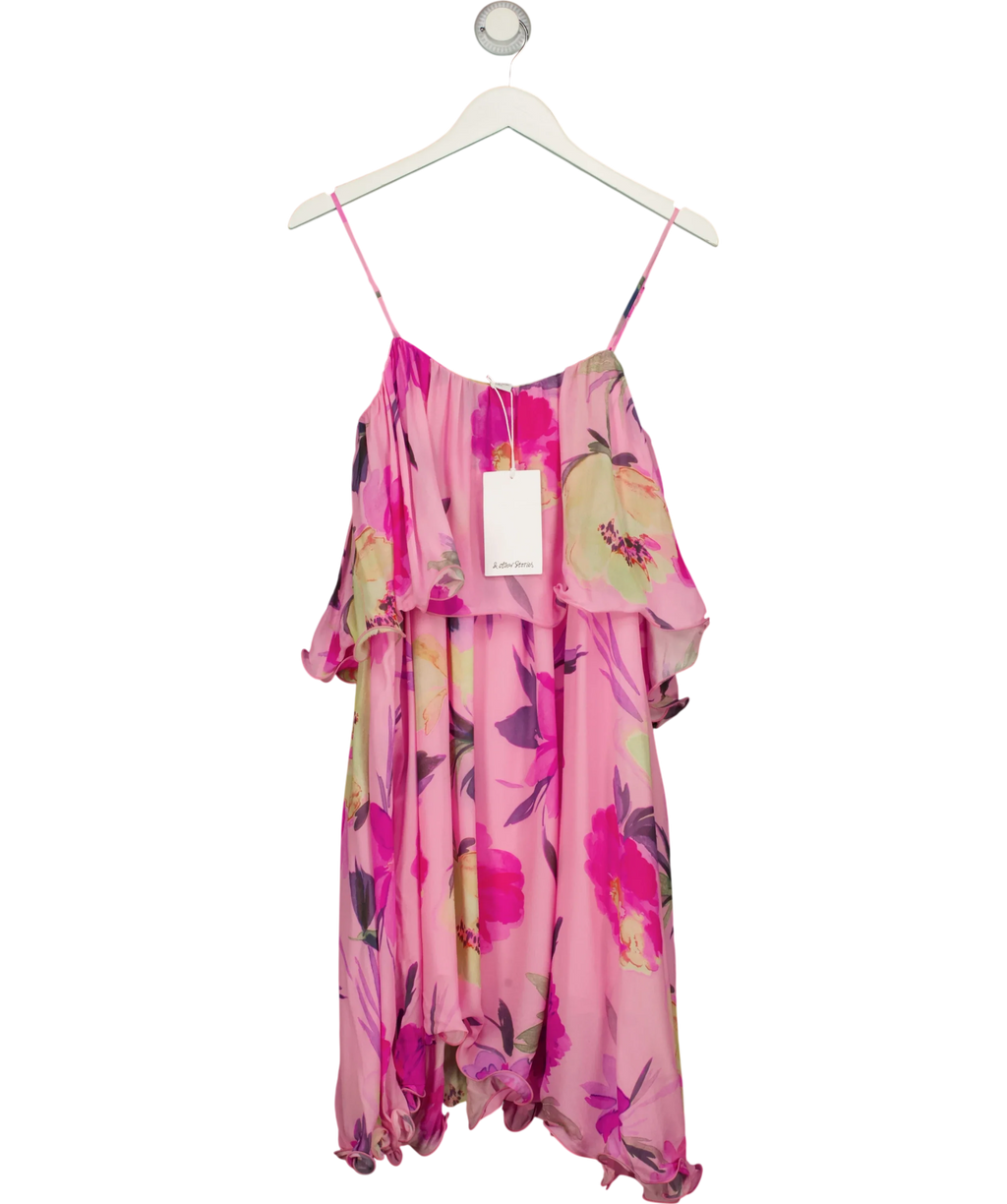 & OTHER STORIES Pink cold-shoulder floral dress, size UK 6 — front