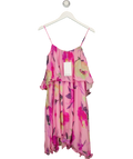 & OTHER STORIES Pink cold-shoulder floral dress, size UK 6 — front