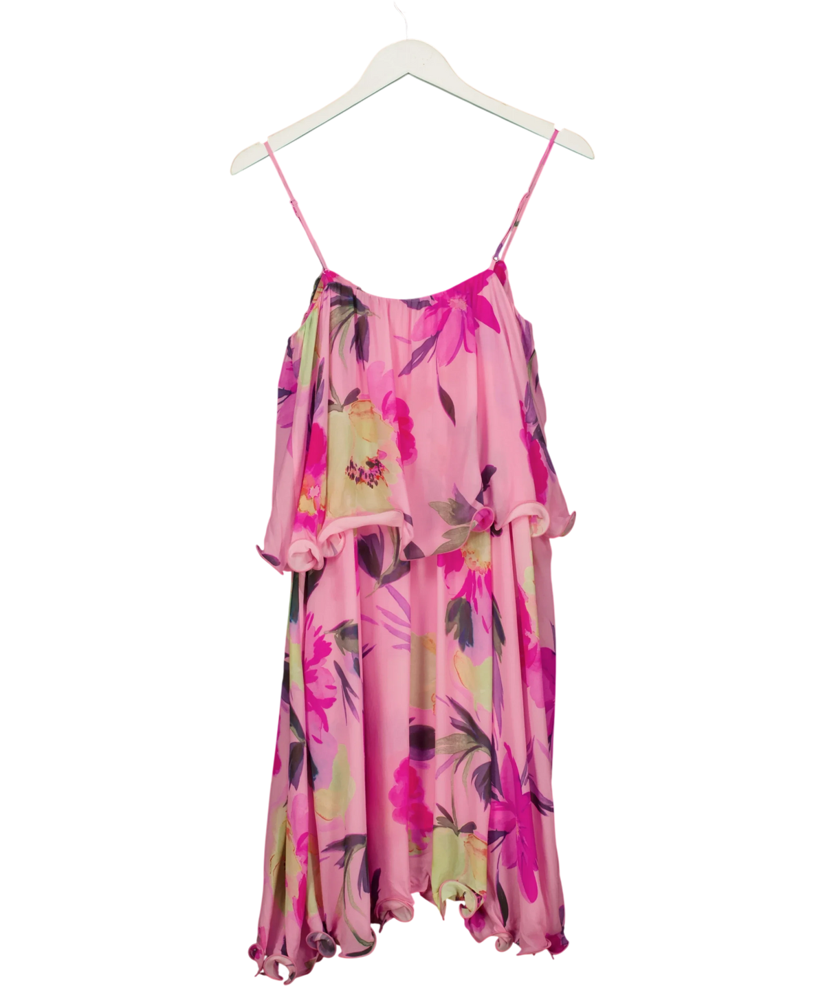 & OTHER STORIES Pink cold-shoulder floral dress, size UK 6 — back