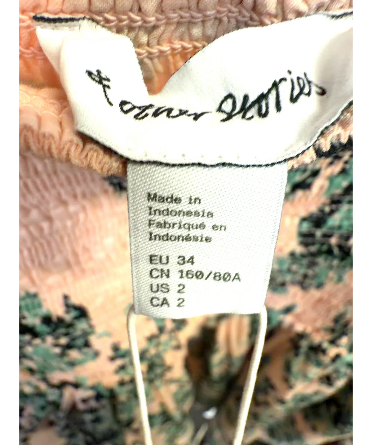 & OTHER STORIES Pink Colour, size UK 6 — care label