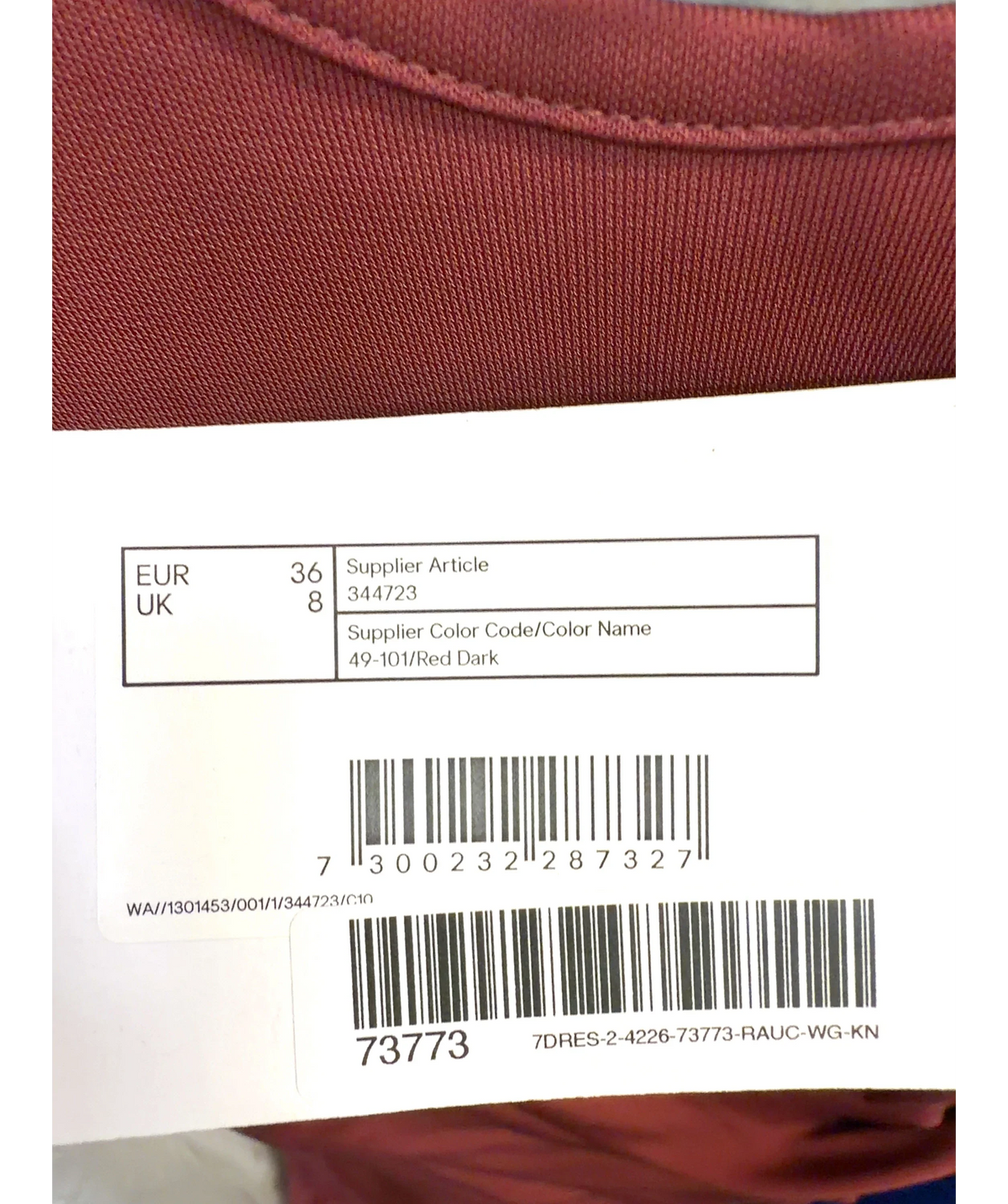 & OTHER STORIES dark red Colour, size UK 8 — label
