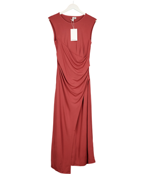 & Other Stories Red  Ruched Sleeveless Maxi Dress UK 10