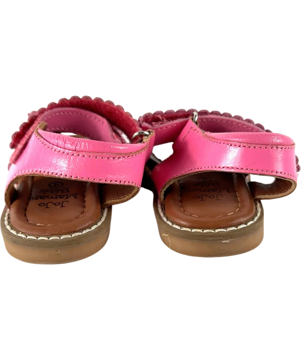 JoJo Maman Bébé Pink Pink Pretty Leather Sandals, size UK 4 EU 20 👼 — back