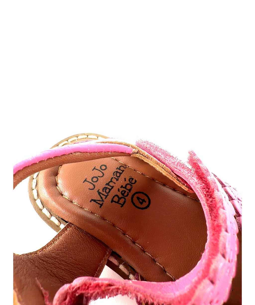 JoJo Maman Bébé Pink Pink Pretty Leather Sandals, size UK 4 EU 20 👼 — care label