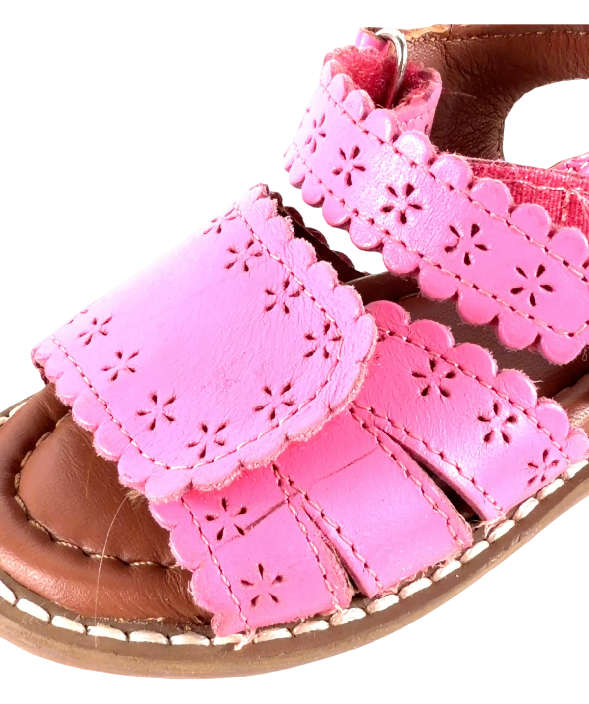 JoJo Maman Bébé Pink Pink Pretty Leather Sandals, size UK 4 EU 20 👼 — view 8