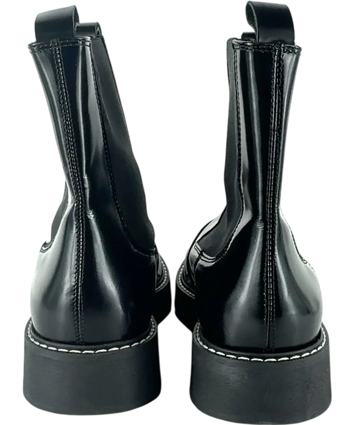 Pilcro Black Contrast Stitch Leather Chelsea Boots, size UK 7 EU 40 👠 — back