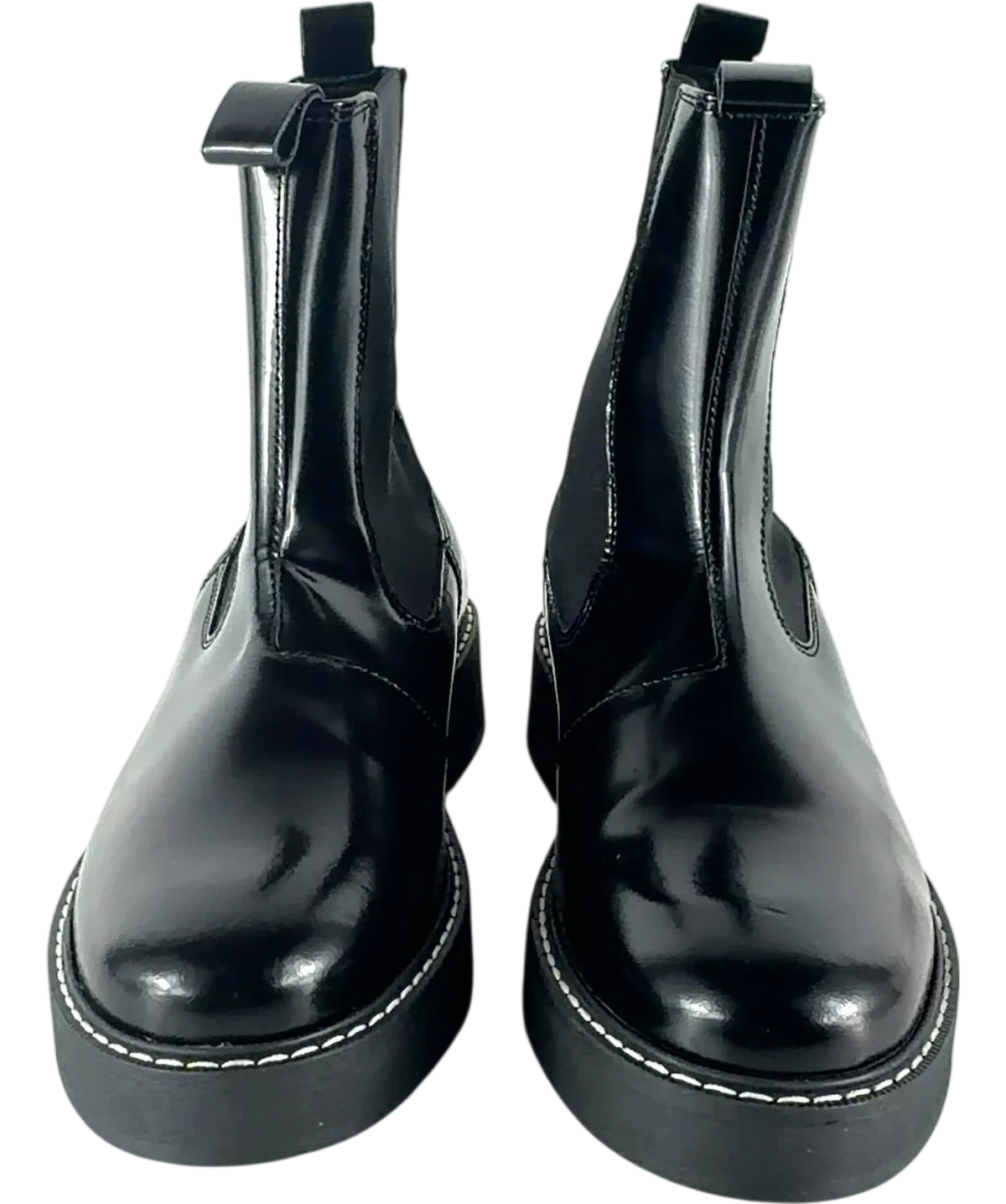Pilcro Black Contrast Stitch Leather Chelsea Boots, size UK 7 EU 40 👠 — detail