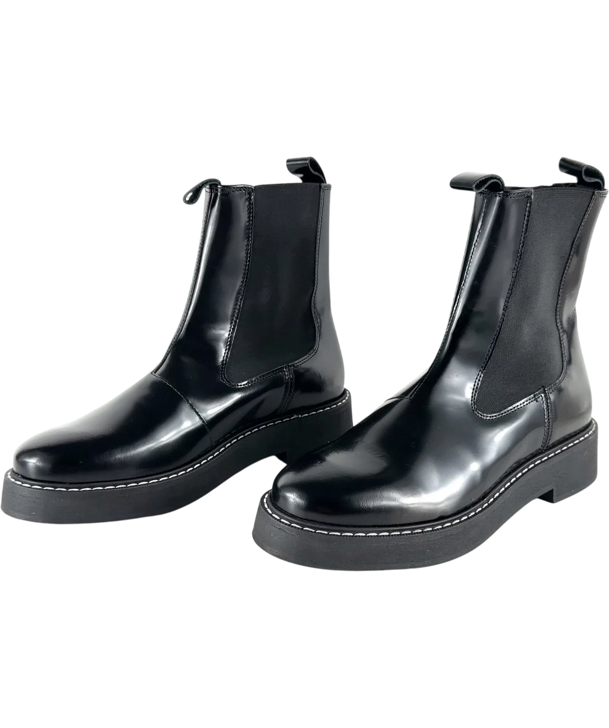 Pilcro Black Contrast Stitch Leather Chelsea Boots, size UK 7 EU 40 👠 — label