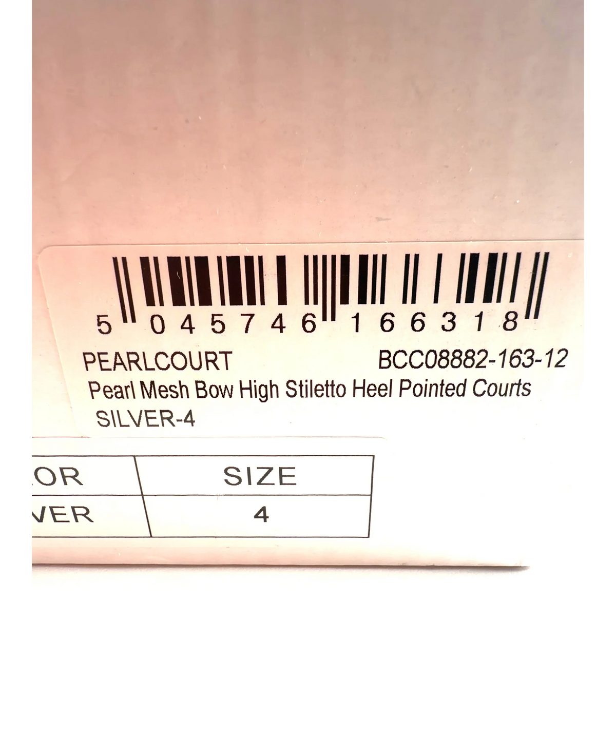 Coast silver Tiarna Embellished Mesh Bow High Stiletto Heel Pointed Courts, size UK 4 EU 37 👠 — additional view