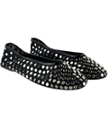 MNG Black Mesh Ballet Flats with Studs, size UK 8 — front