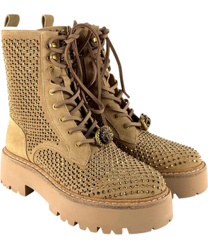 Kurt Geiger Suede Perforated Embellished Chelsea Boots, Browns UK 5
