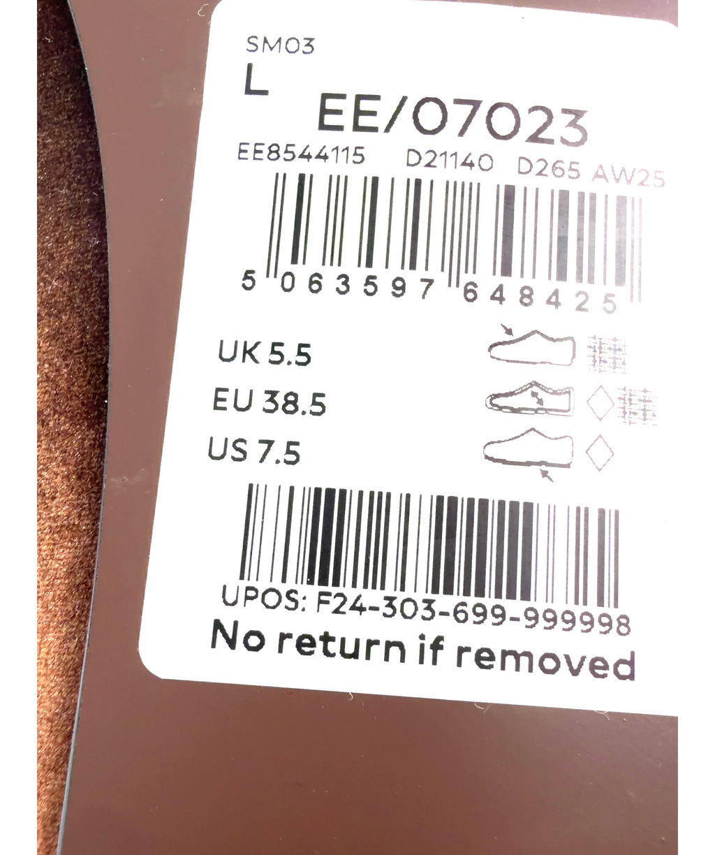 Next Brown Colour, size UK 5.5 EU 38.5 👠 — fabric detail