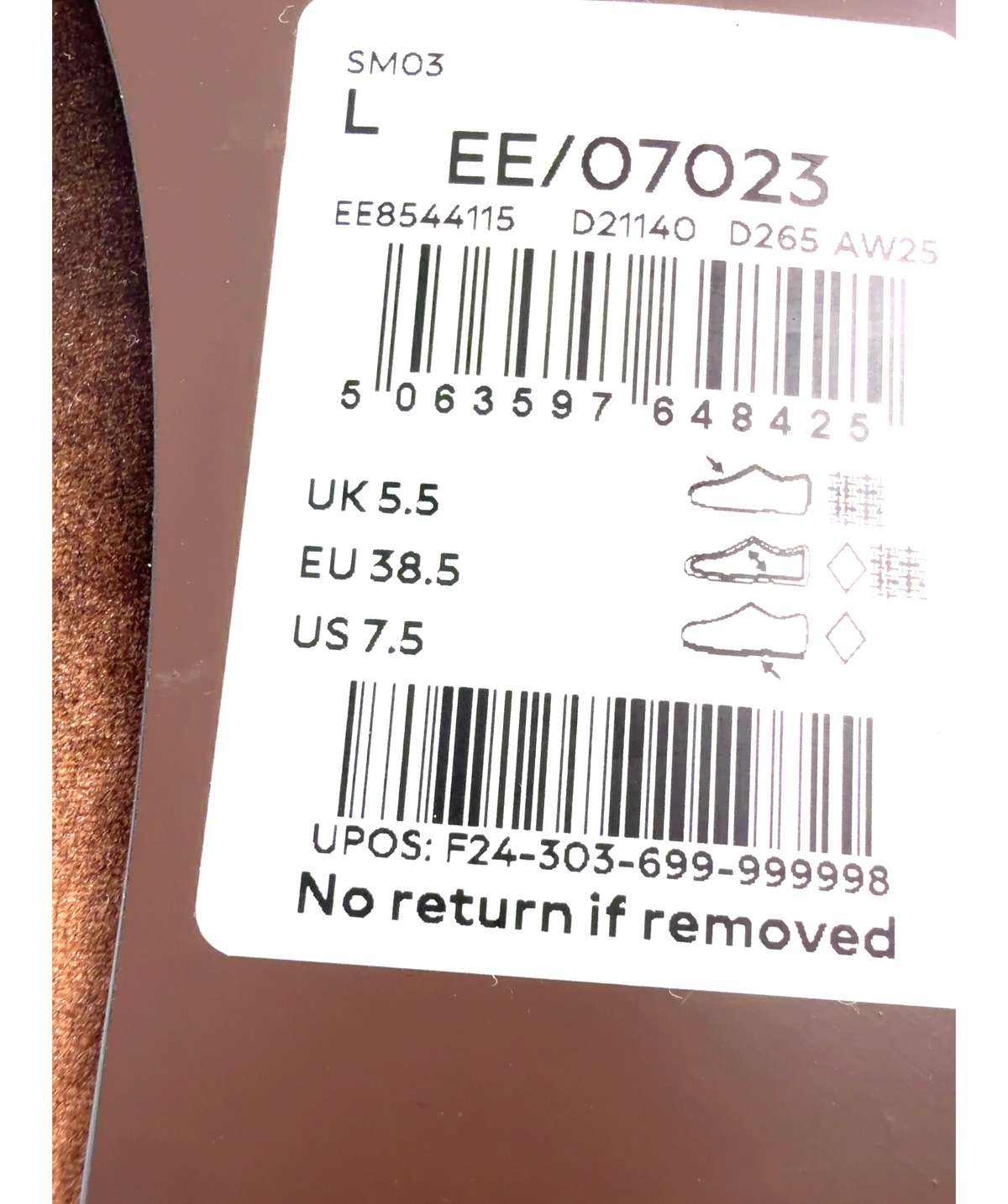 Next Brown Colour, size UK 5.5 EU 38.5 👠 — fabric detail