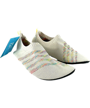Ning Beige Diagonal Knit Slip-On Yoga / Beach Shoes UK 5