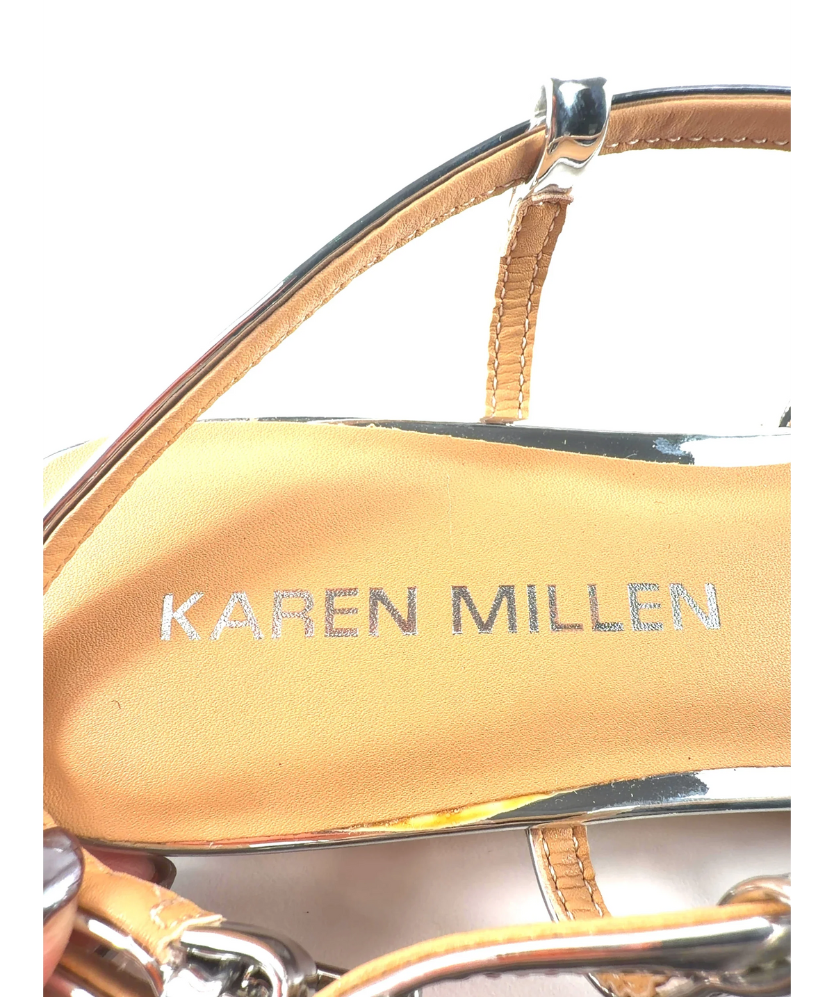 KAREN MILLEN silver Colour, size UK 5 EU 38 👠 — care label