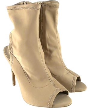 ASOS Nude Peep Toe Stiletto Sock Boot UK 4
