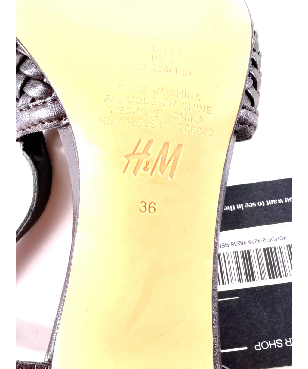 H&M Brown Colour, size UK 3 EU 36 👠 — fabric detail