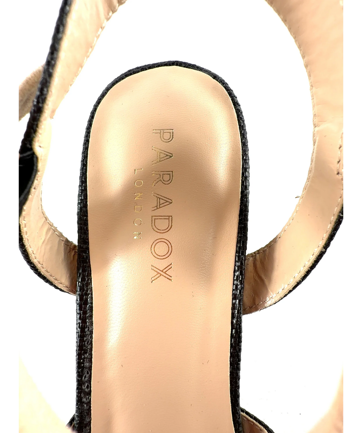 Paradox London black block heel sandal, size UK 4 EU 37 👠 — care label