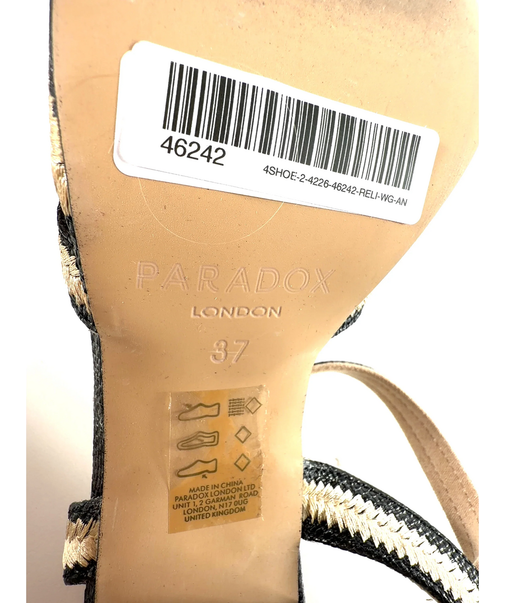 Paradox London black block heel sandal, size UK 4 EU 37 👠 — additional view