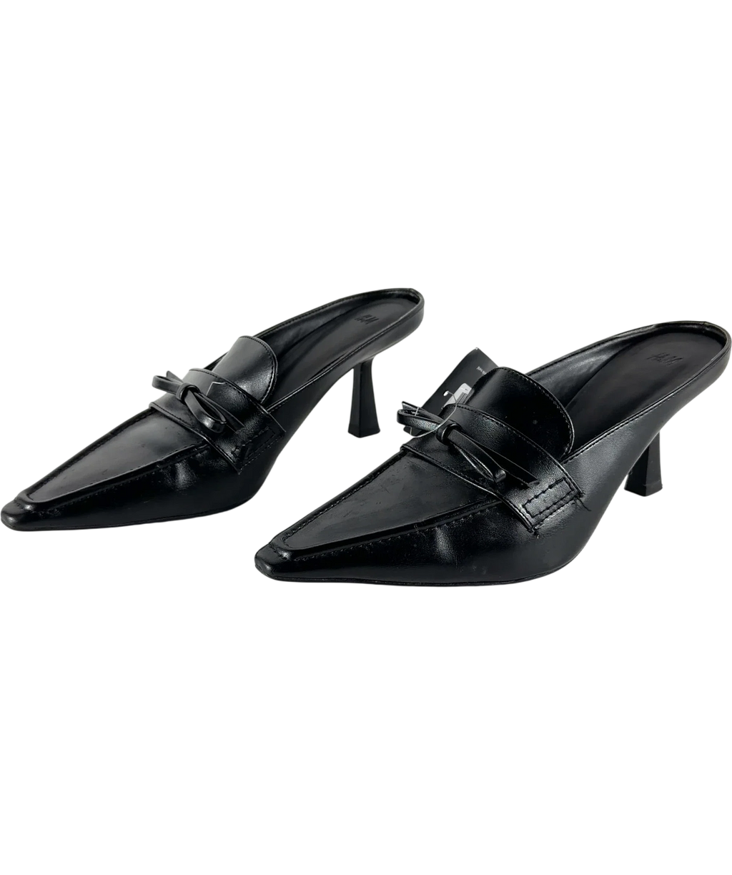 H&M Black Heeled Mules, size UK 5 EU 38 👠 — label