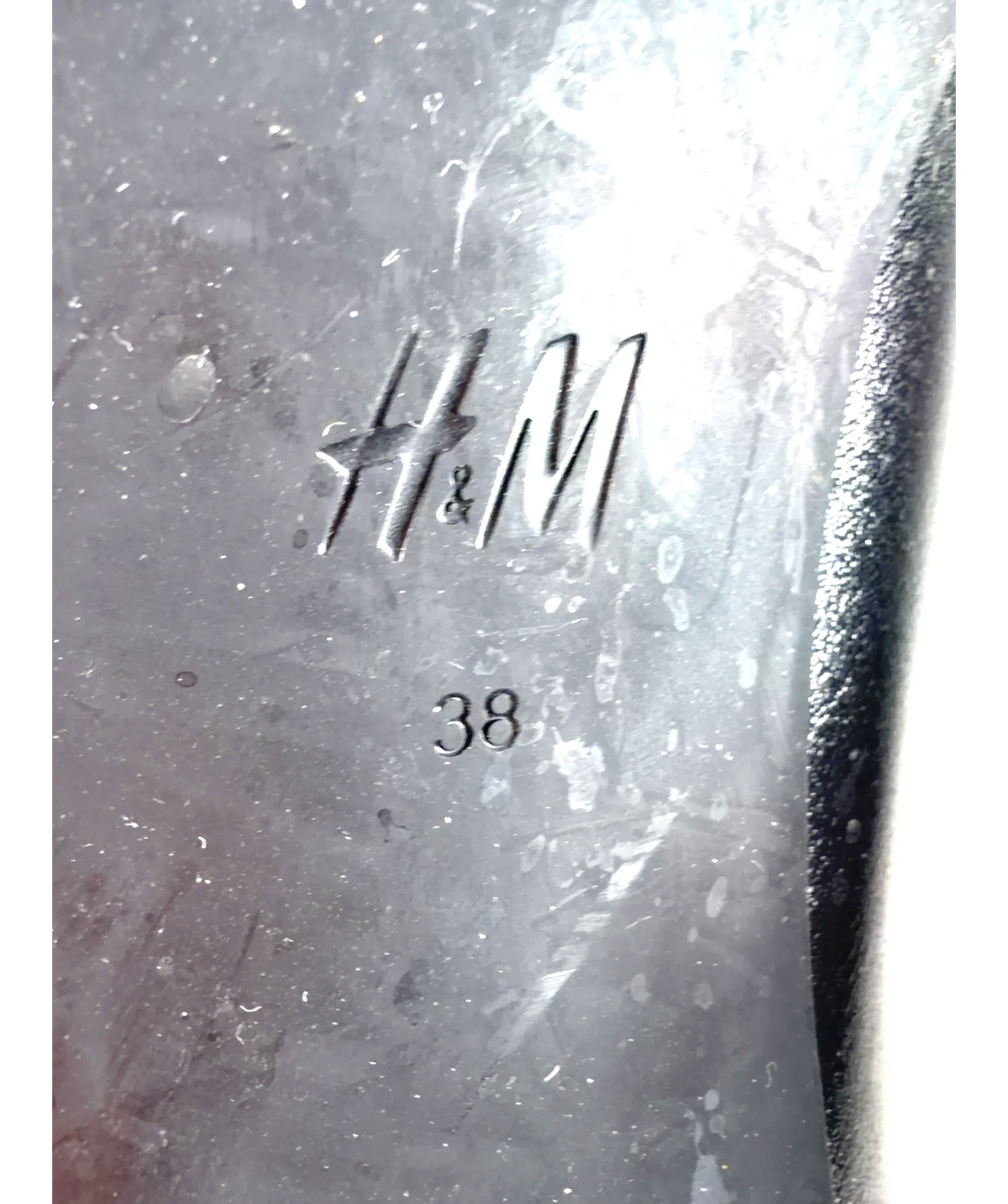 H&M Black Heeled Mules, size UK 5 EU 38 👠 — fabric detail