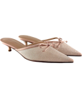 Charles & Keith Pink Pink Glittered Mesh Bow Kitten Heels, size UK 5 EU 38 👠 — front