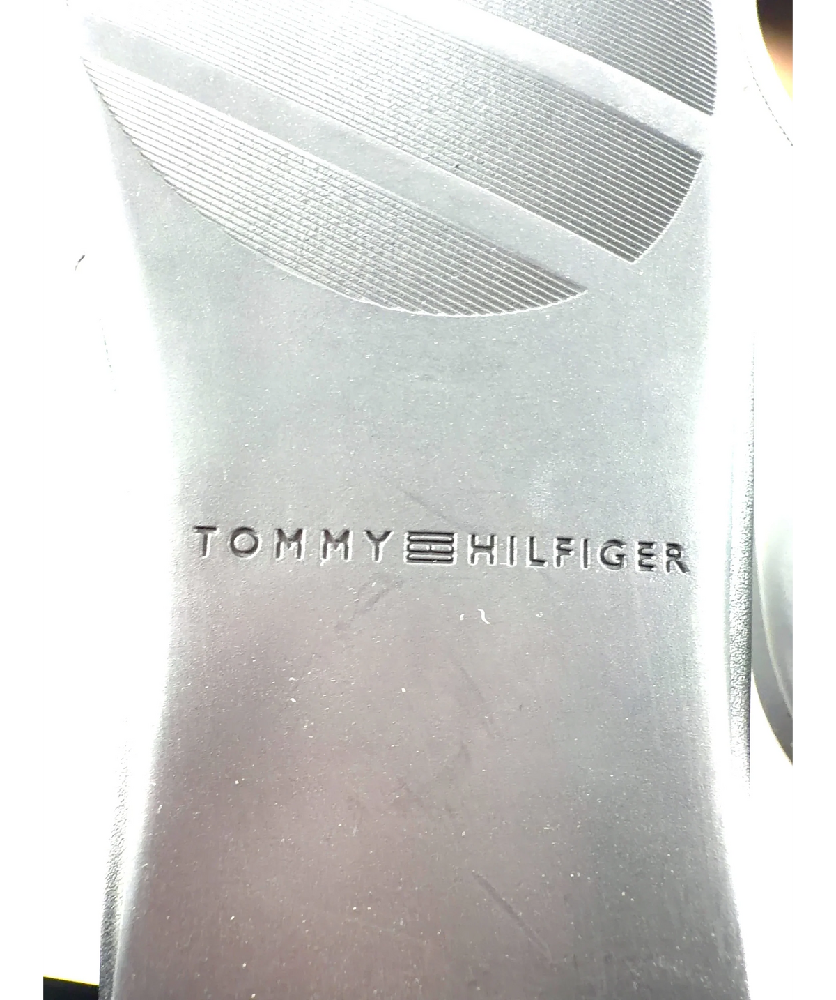 TOMMY HILFIGER Black TOE CAP LEATHER BALLERINA, size UK 7.5 EU 40.5 👠 — care label
