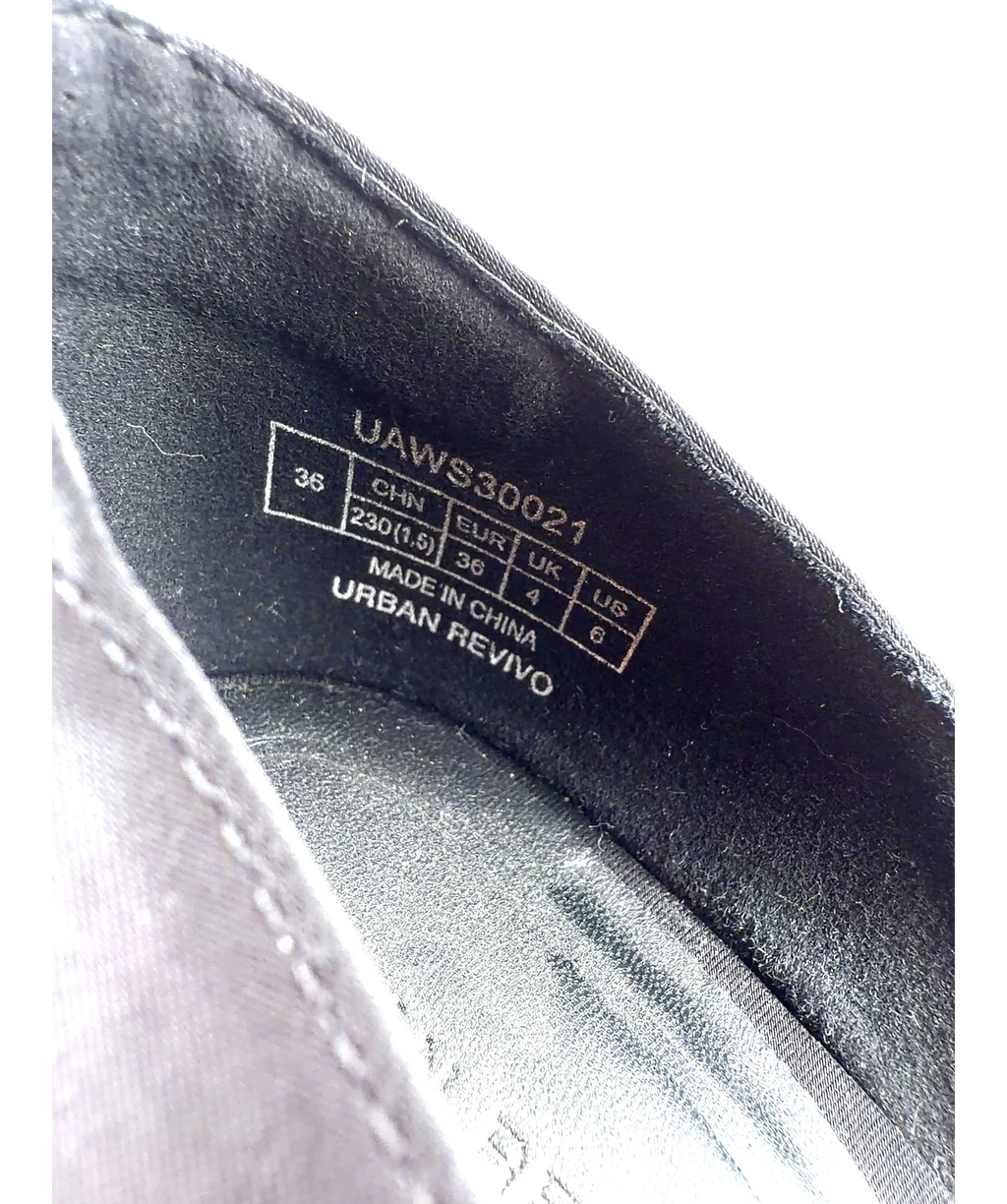 Urban Revivo Black Colour, size UK 4 EU 37 👠 — fabric detail